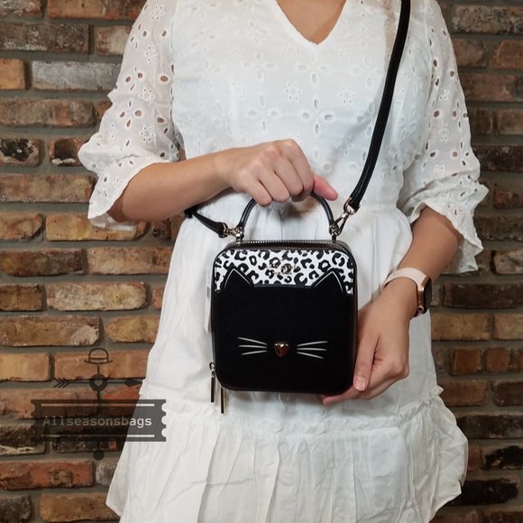 Kate Spade NY New York AUTHENTIC Daisy Black Cat Crossbody MEOW Christmas SHOP - Picture 2 of 4